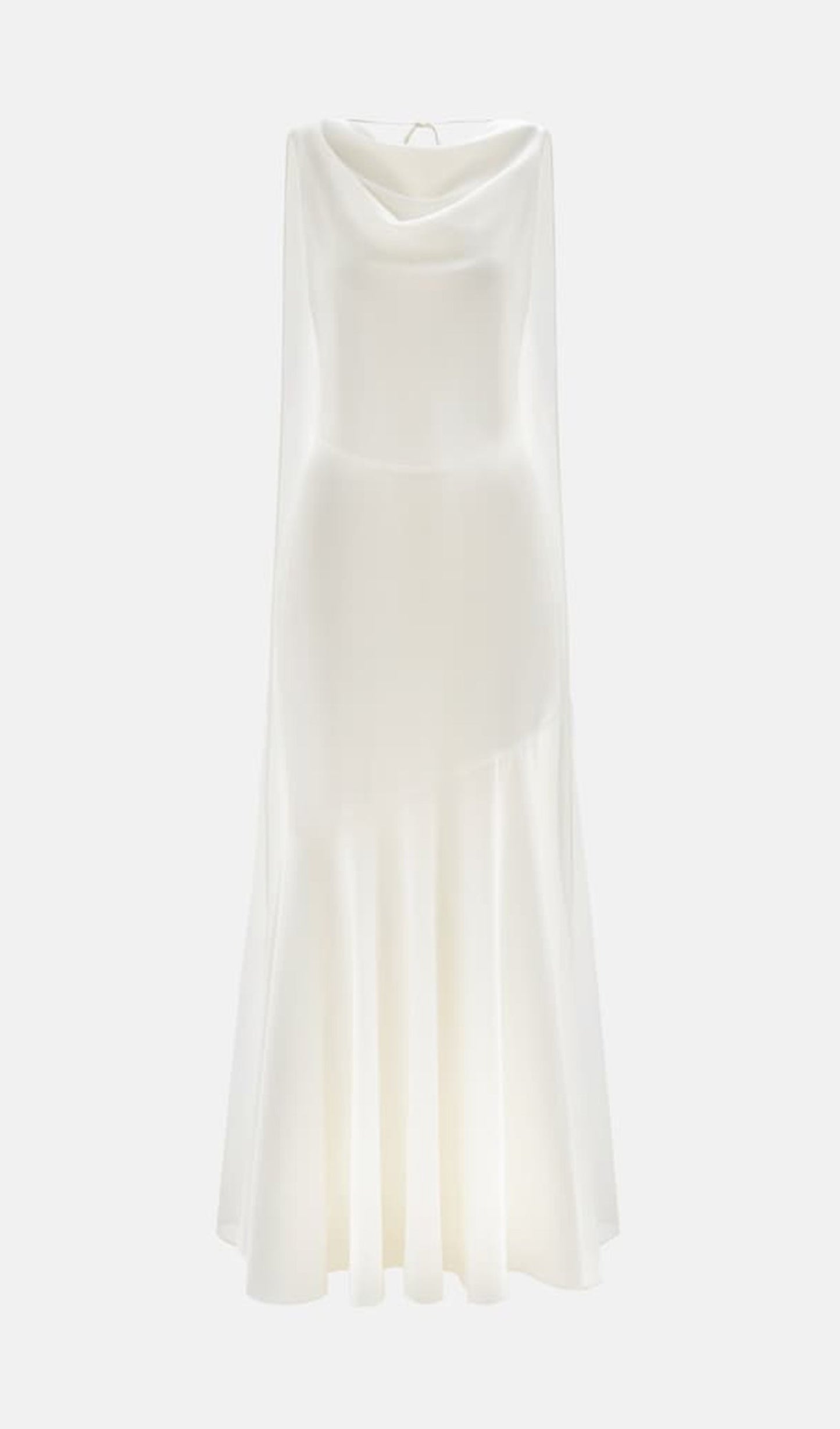 Solid Satin Flared Maxi Dress