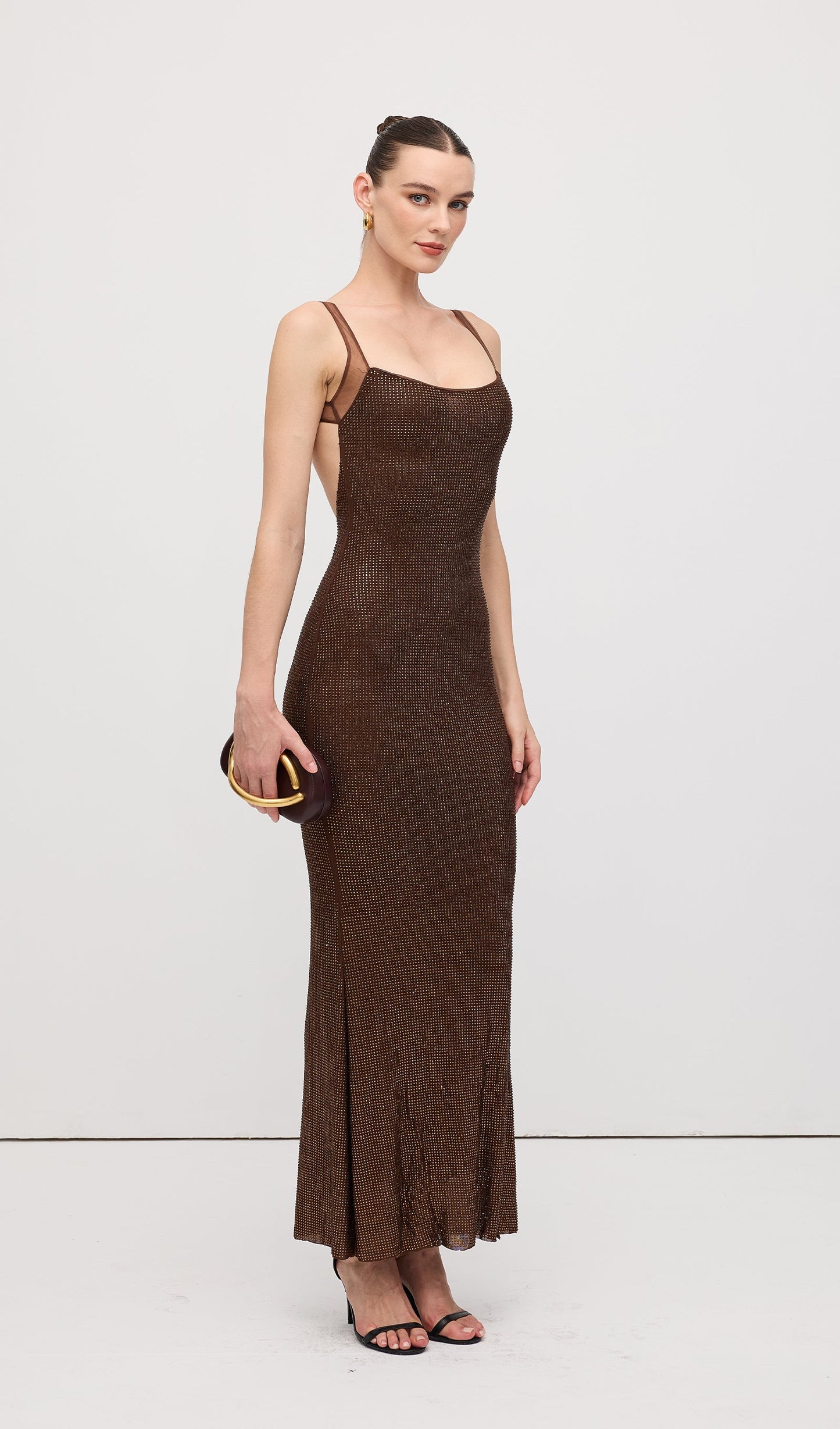 Hot Fix With Mesh Back Maxi Dress