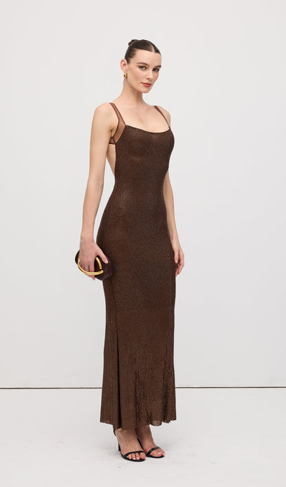Hot Fix With Mesh Back Maxi Dress