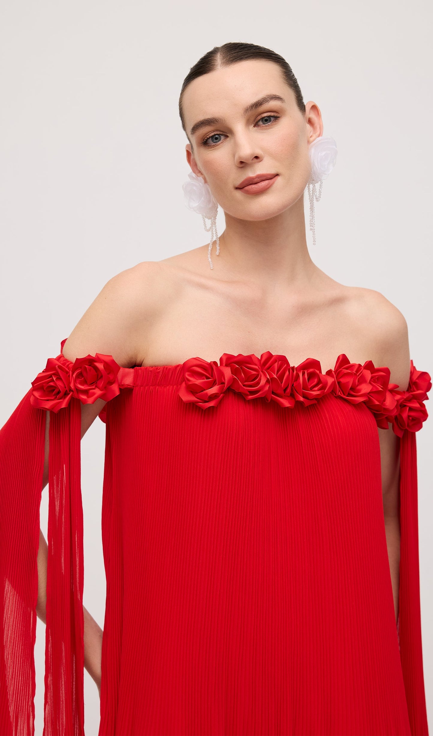 Off Shoulder Draped Maxi Dress