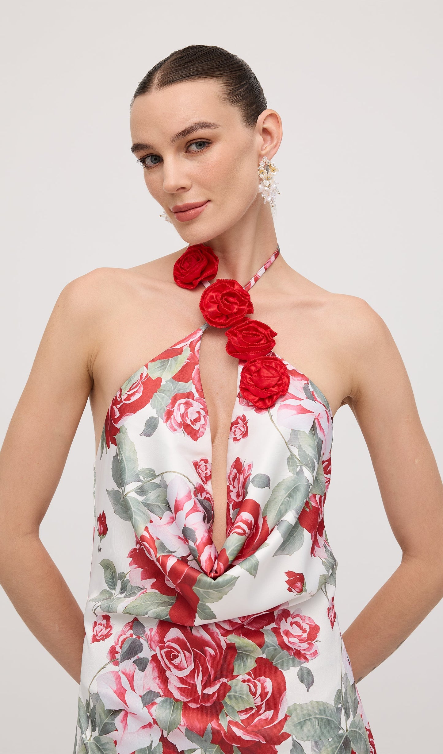 Cowl Neck Maxi Dress Floral