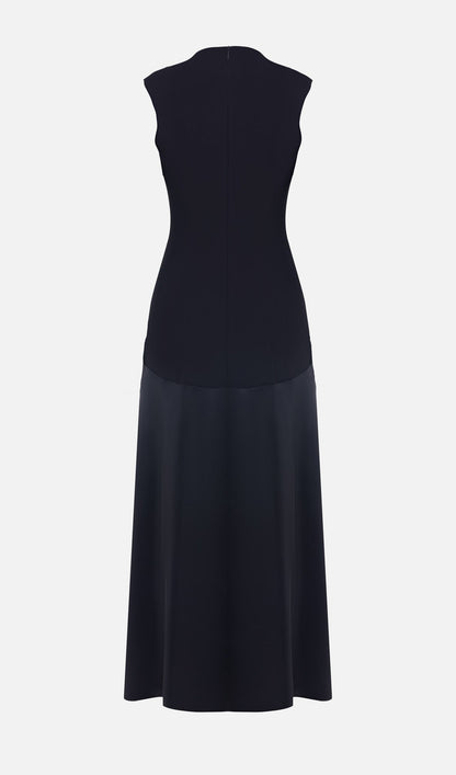 Knitted Satin Sleeveless Maxi Dress