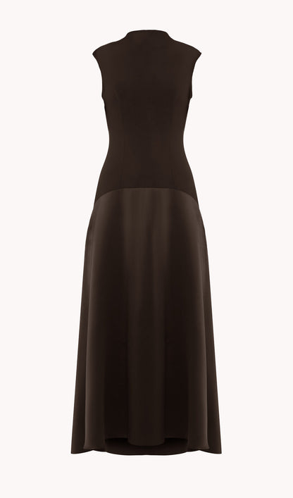 Knitted Satin Sleeveless Maxi Dress