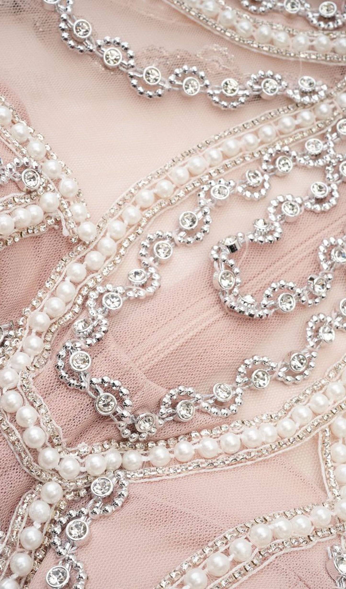 Long Sleeve Beads Pearls Mesh Maxi Layered Dress