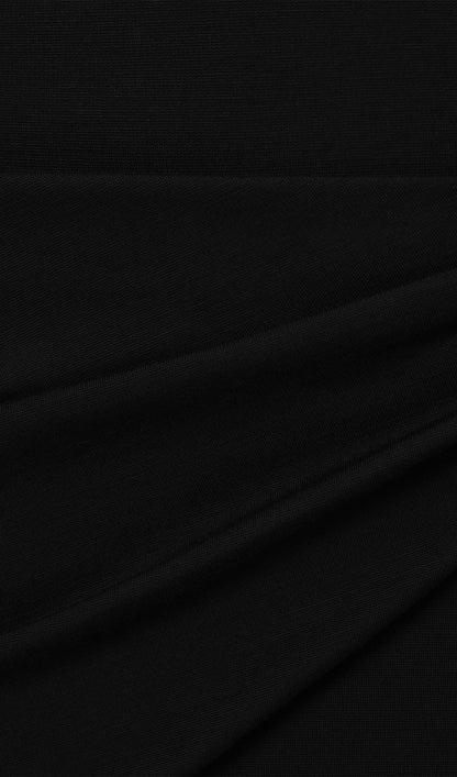 Jersey Seductive Fitted Maxi Dress-Black