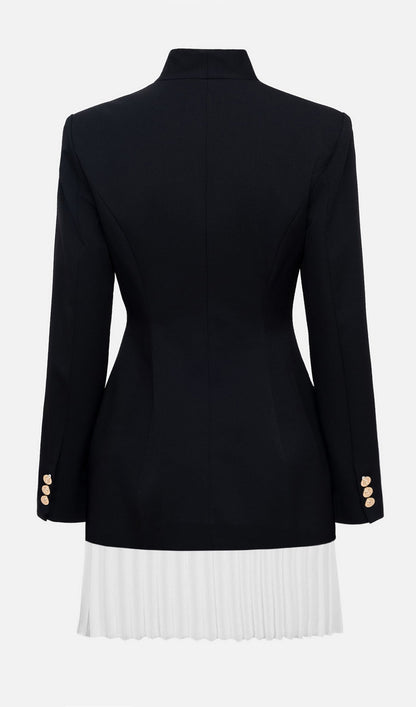 Mini Blazer Dress With Pleated Skirt