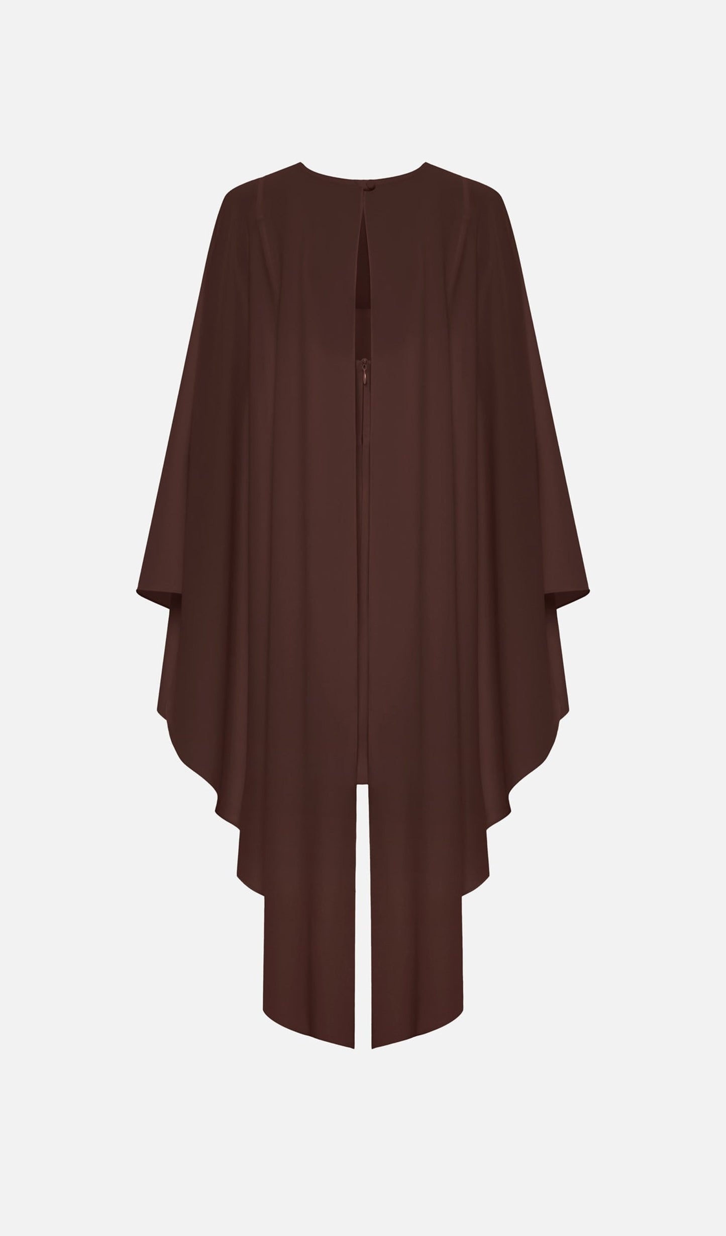 Mini Dress With Flowing Cape In Brown