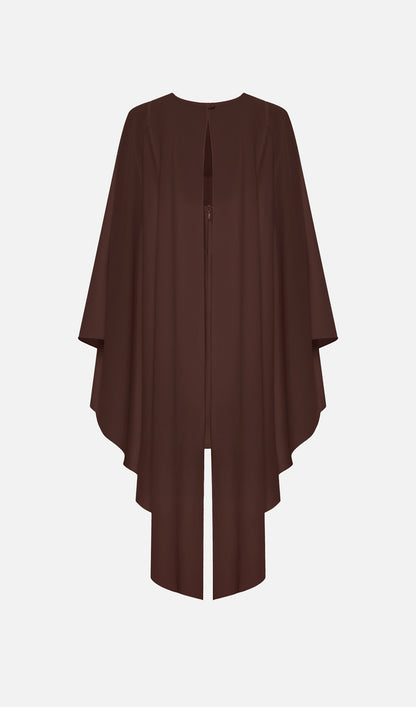 Mini Dress With Flowing Cape In Brown