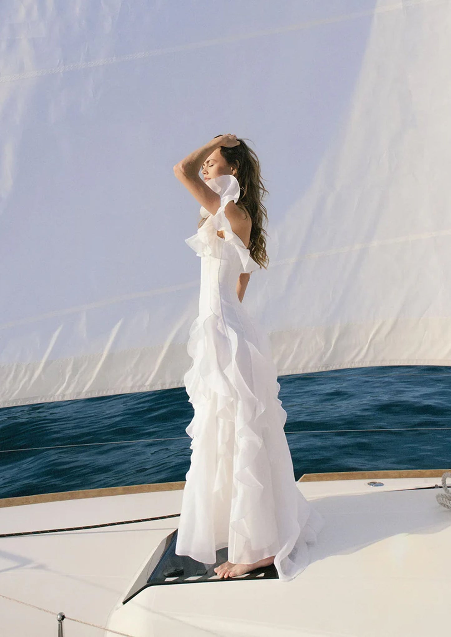 Off Shoulder Ruffled Layered Maxi Dress