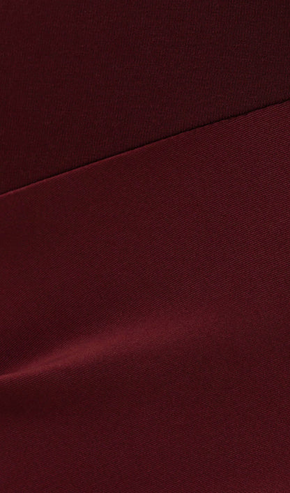 Combination Maxi Dress With Satin In Red