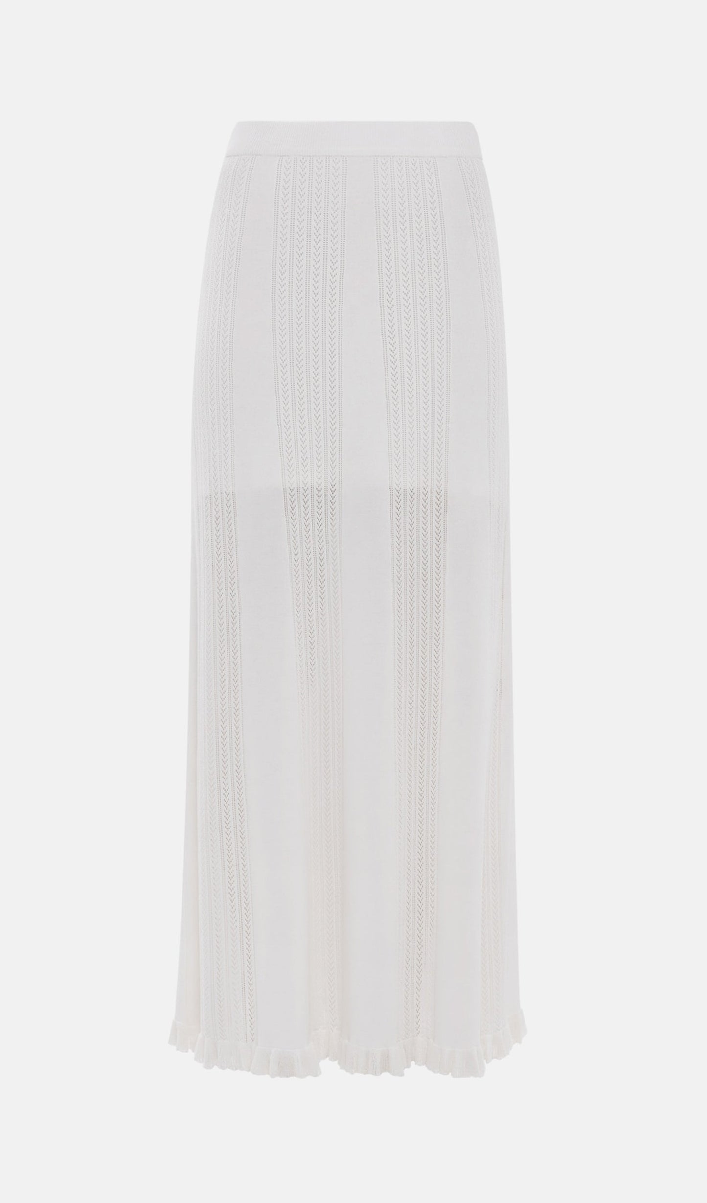 Openwork Jersey Maxi Skirt Sets In White