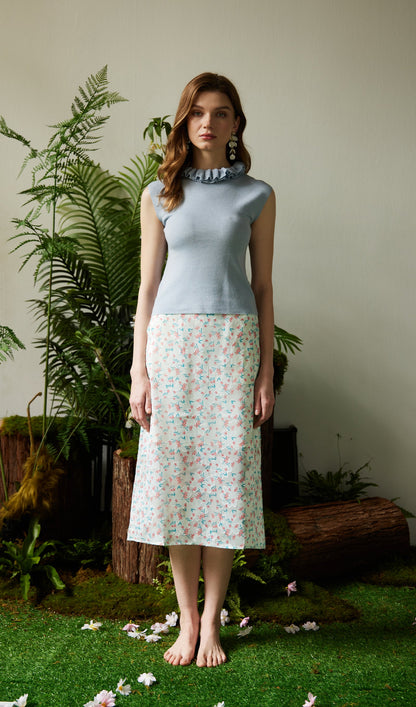 Ruched Collar Knited Top