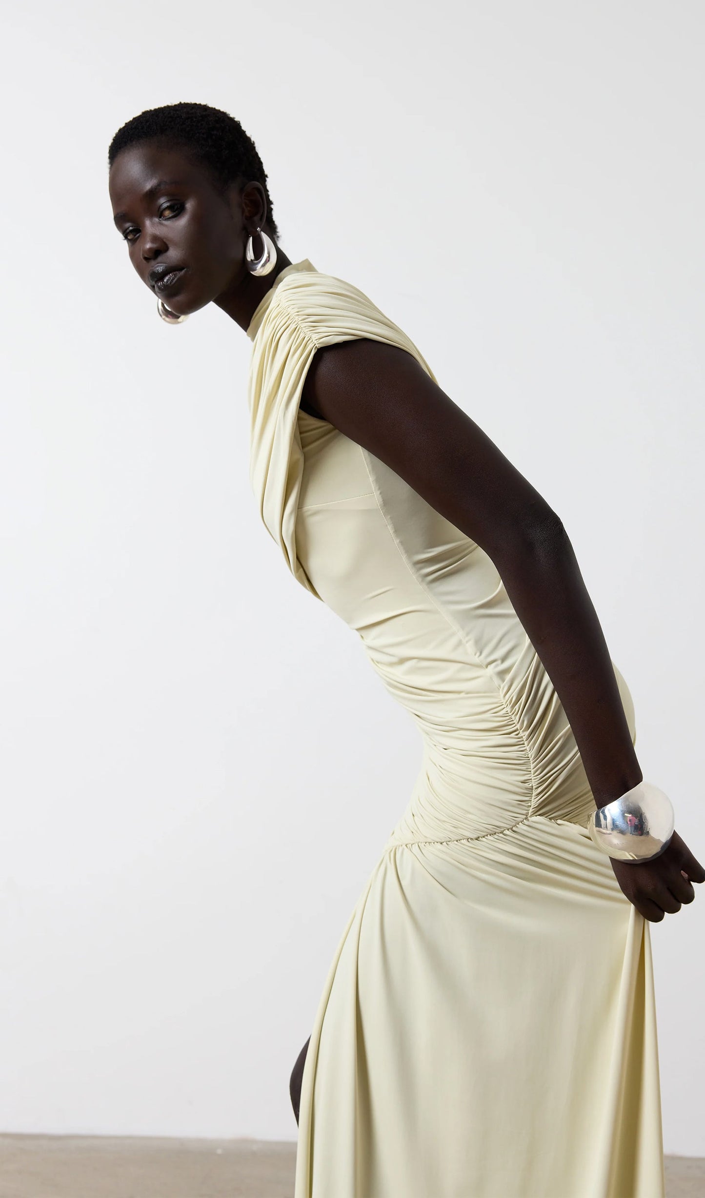 Asymmetrical Draping Mini Dress