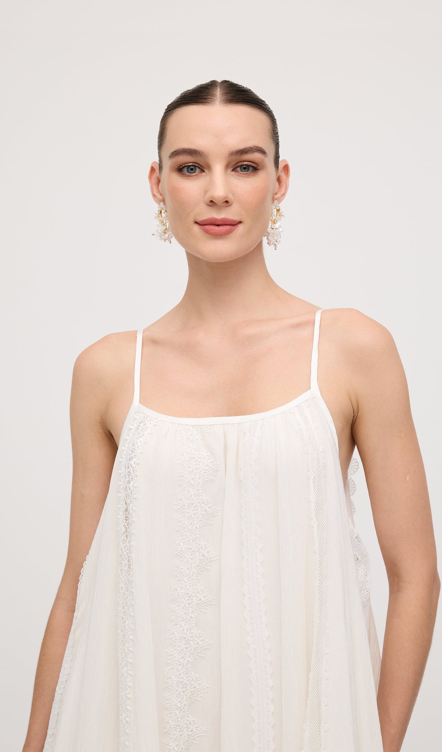 Embroidered Cotton And Linen Midi Dress
