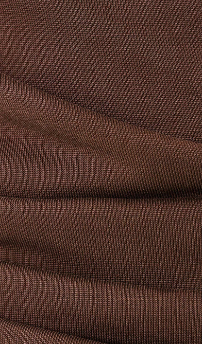 Jersey Long Sleeve Top In Brown