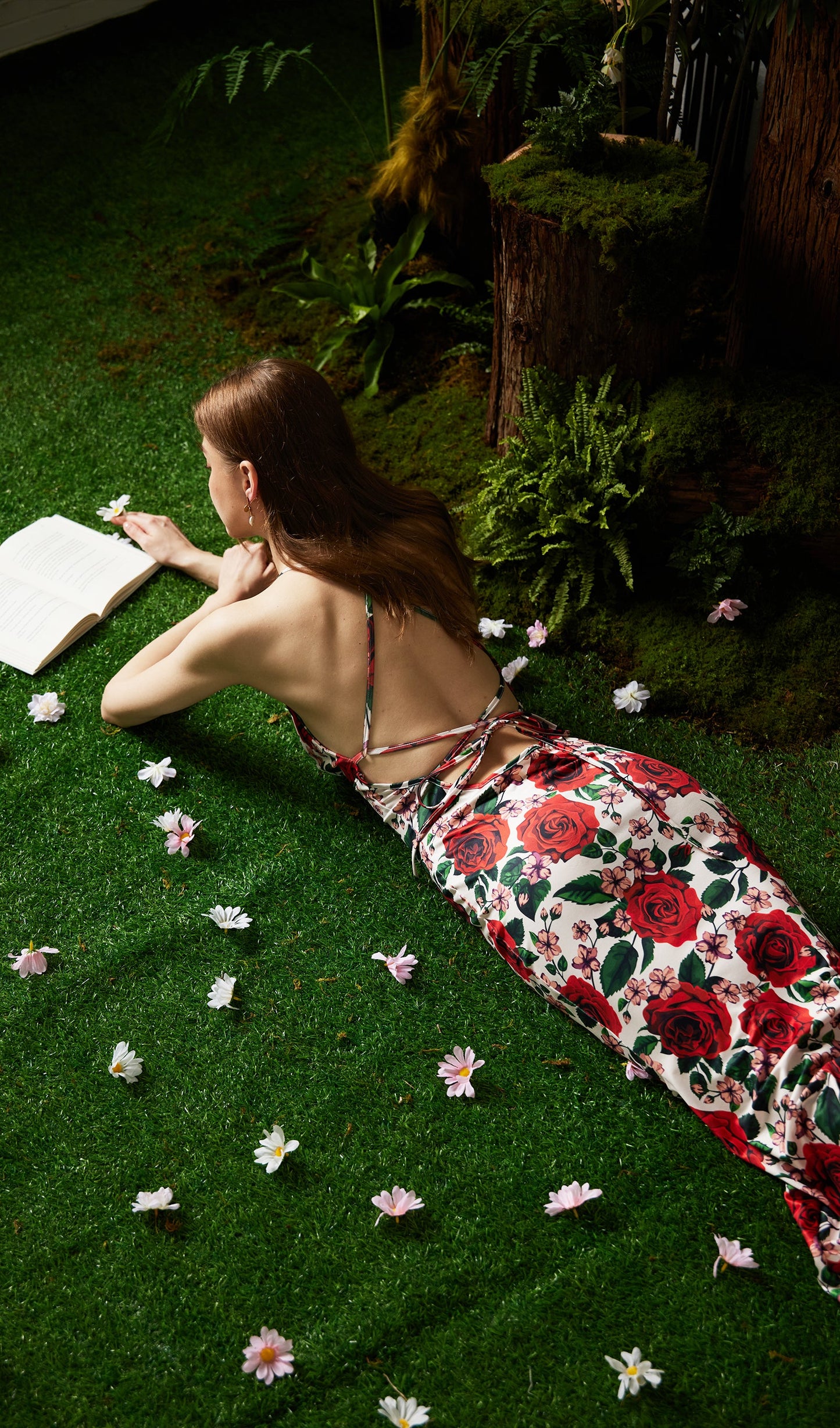 Floral Backless Bodycon Maxi Dress
