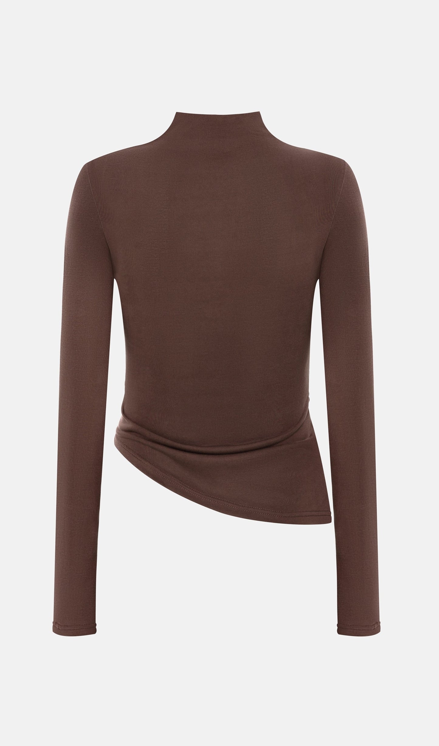 Jersey Long Sleeve Top In Brown