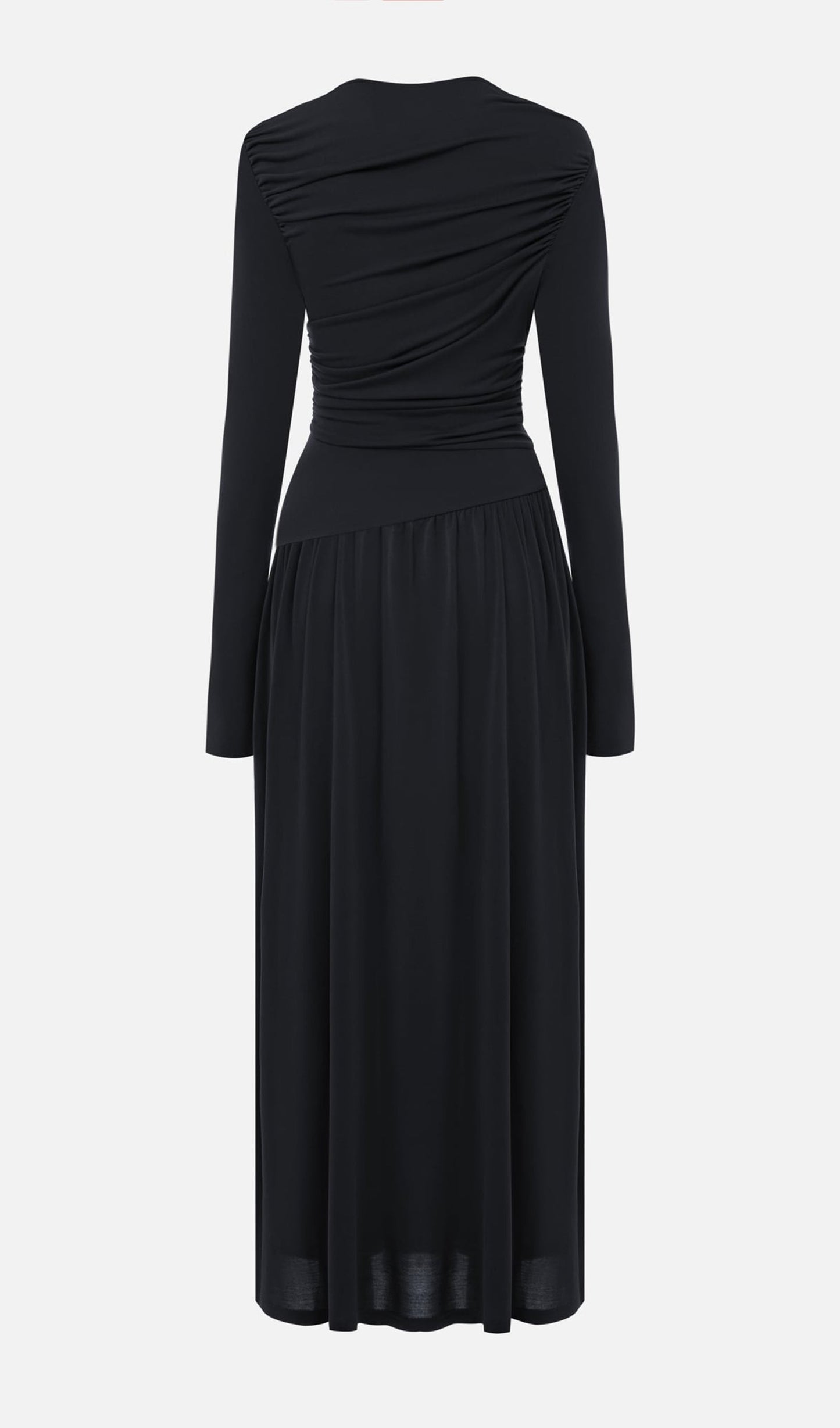 Ruffle Knitted Maxi Dress-Black