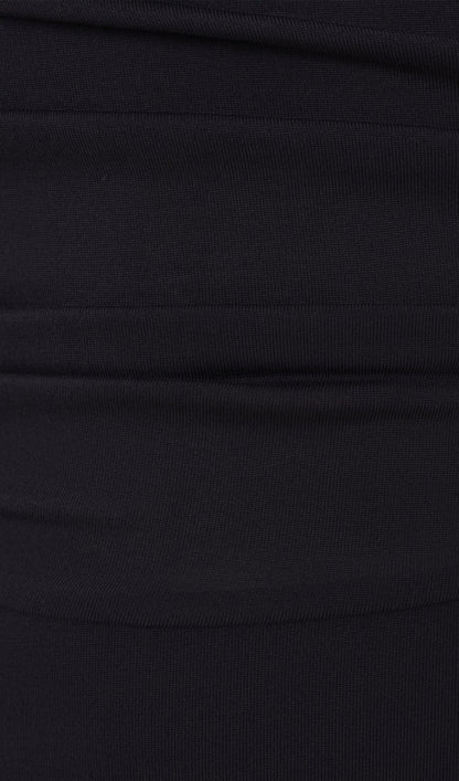 Ruffle Knitted Maxi Dress-Black