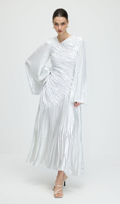Metallic Long Sleeve Maxi Dress