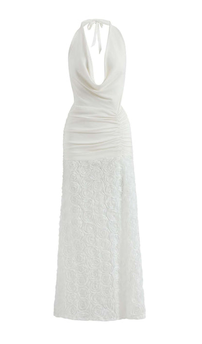 Halter Textured Maxi Dress