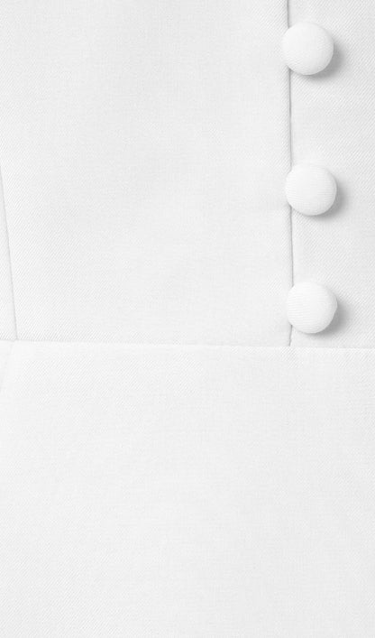 Mini Dress With High Collar In White