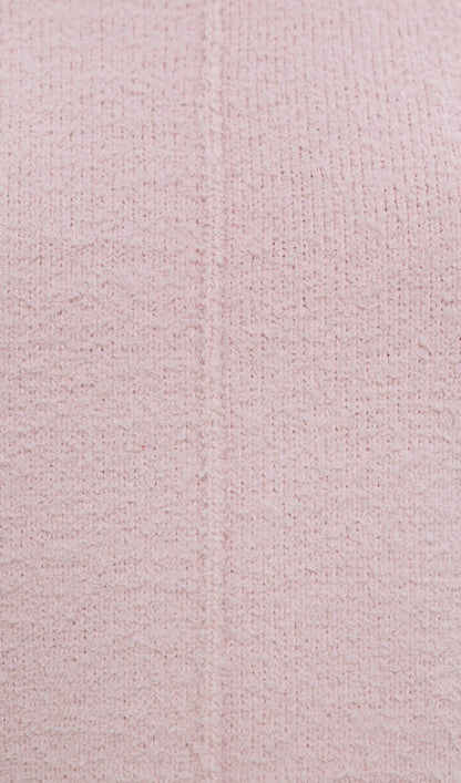 Textured Knitted Jumper & Mini Skirt Set Pink