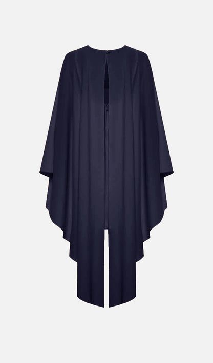 Mini Dress With Flowing Cape In Navy