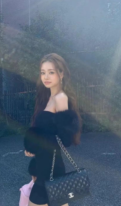 Black Off The Shoulder Mini Dress