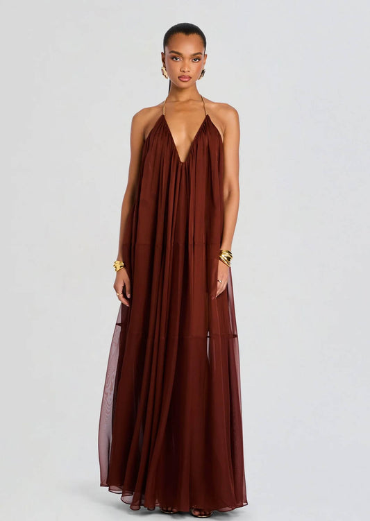 Arlet Halter Chiffon Maxi Dress