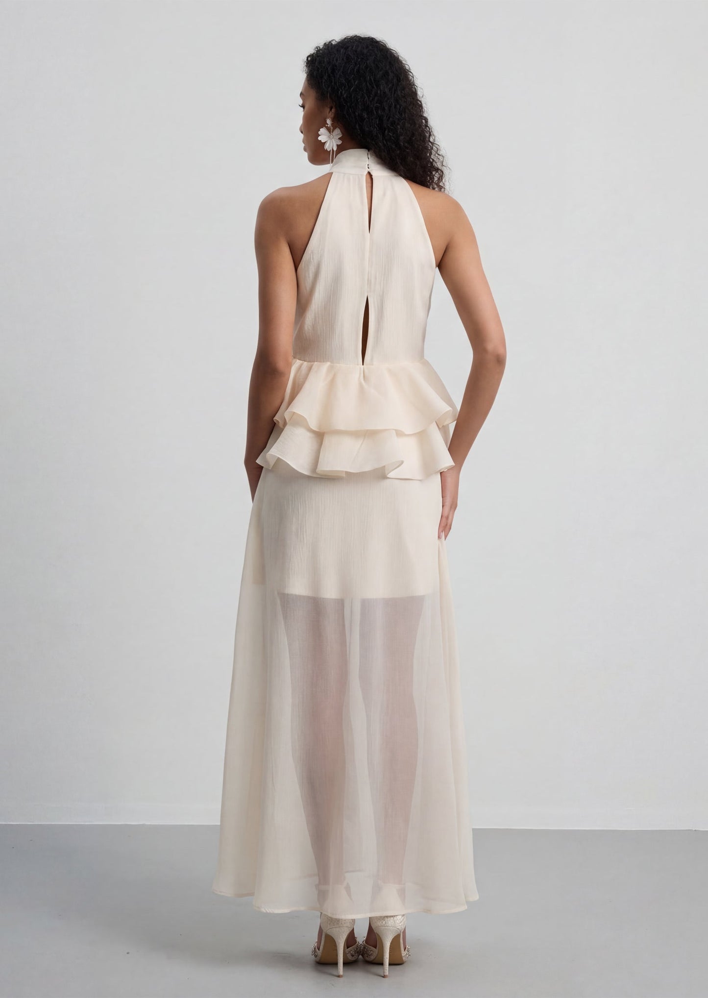 Linda Sleeveless Folds Maxi Dress