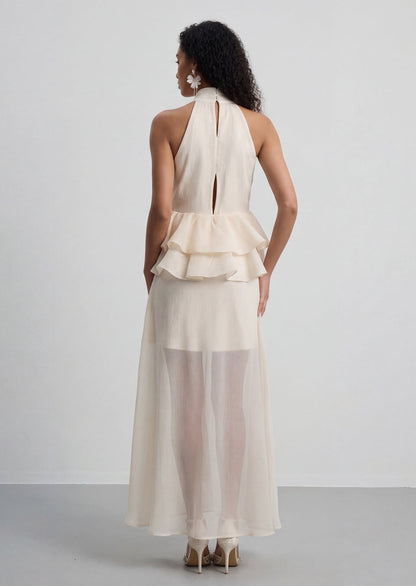Linda Sleeveless Folds Maxi Dress