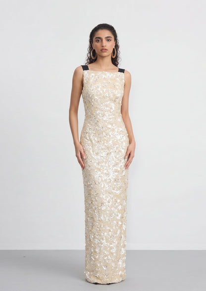 Shanae  Sequin Beading Maxi Dress