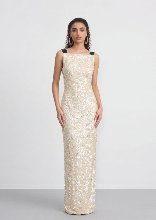 Shanae  Sequin Beading Maxi Dress