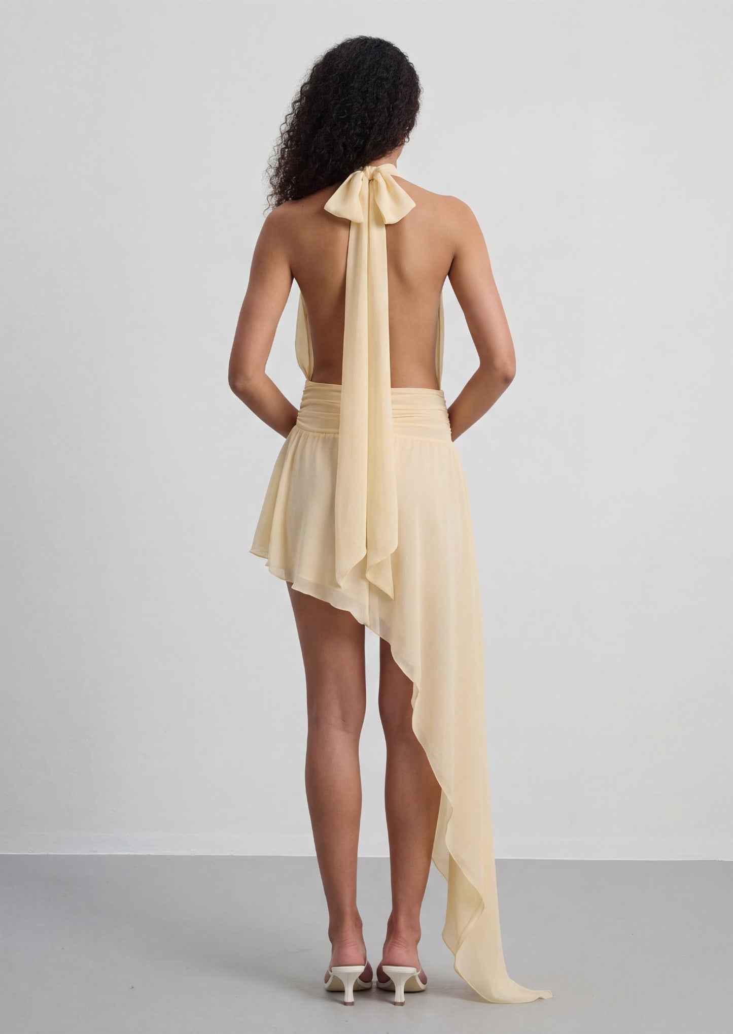 Mariselle Asymmetric Maxi Dress In Yellow