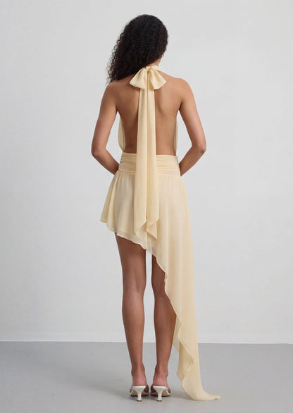 Mariselle Asymmetric Maxi Dress In Yellow