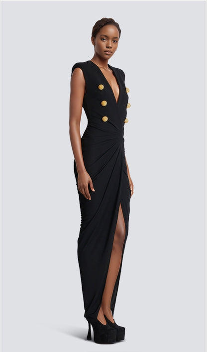 Tailored Crepe Maxi Dress
