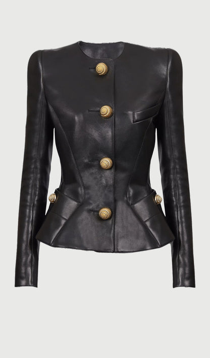 Peplum Leather Jacket