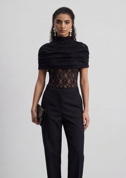 Emilia Lace Sheer Wrap Top