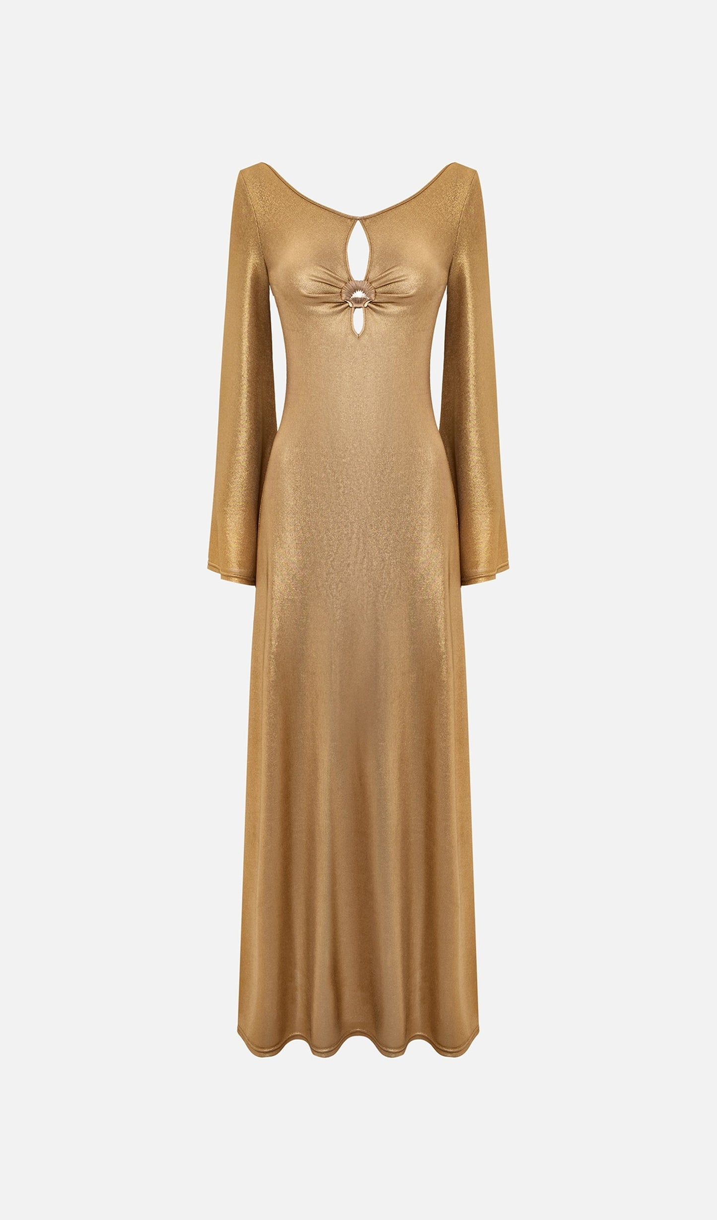 Metallised Jersey Maxi Dress