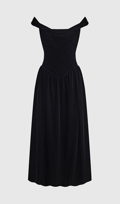 Black Velvet Evening Gown