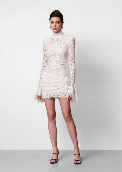 Bodita Lace Mini Dress In White