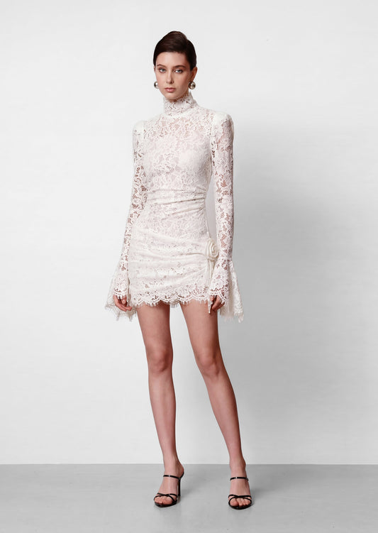 Bodita Lace Mini Dress In White