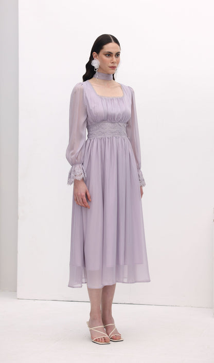 Vintage Long Sleeve Midi Dress