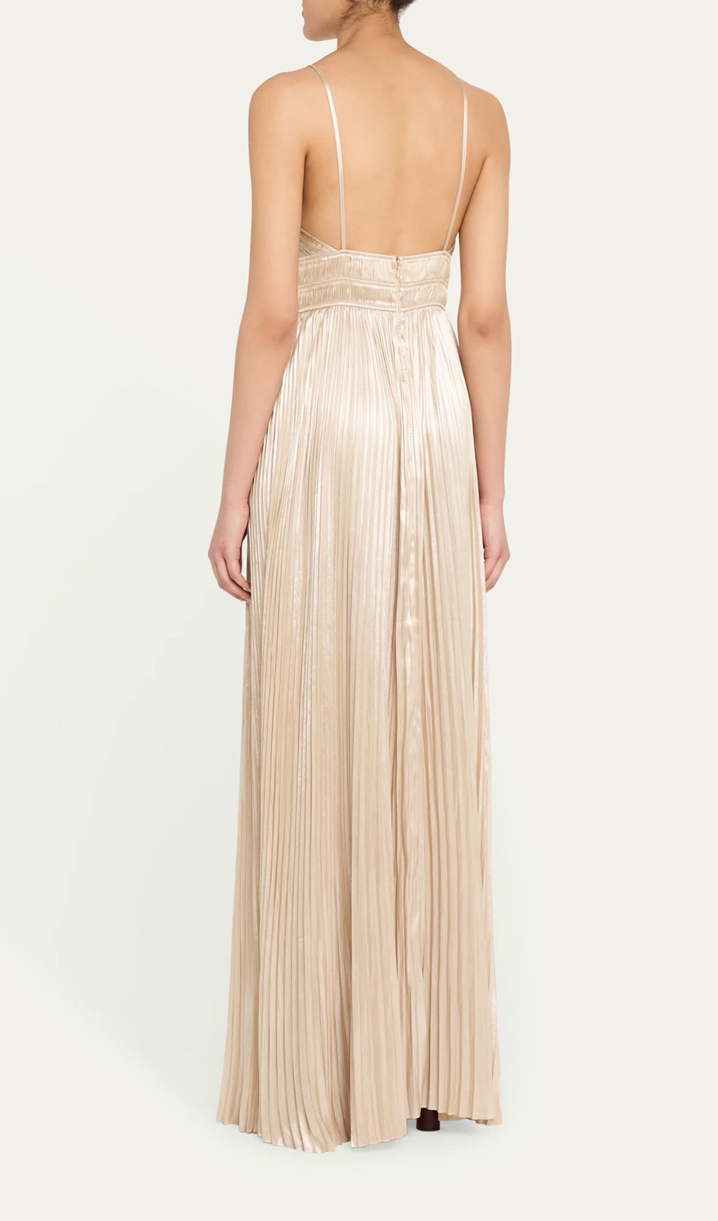 Sleeveless Pleated Gown