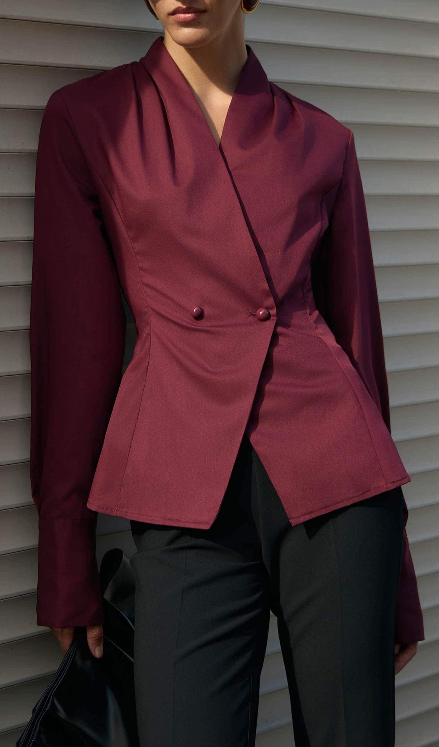 Fitted Wrap Blouse