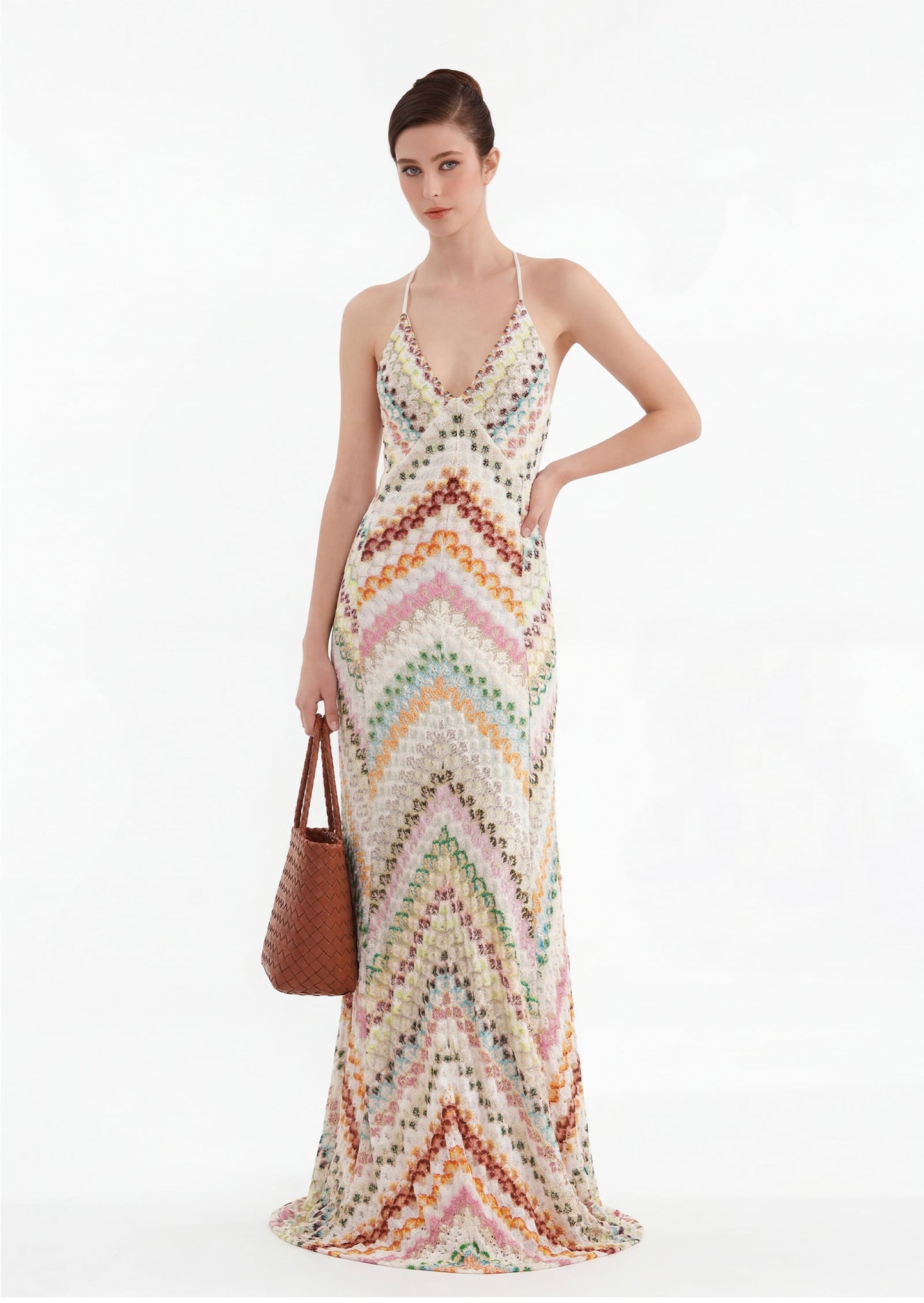 Brian Open Back Crochet Knit Maxi Dress