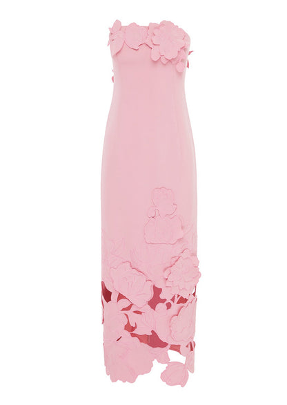 Rayna Floral-Appliquéd Crepe Maxi Dress