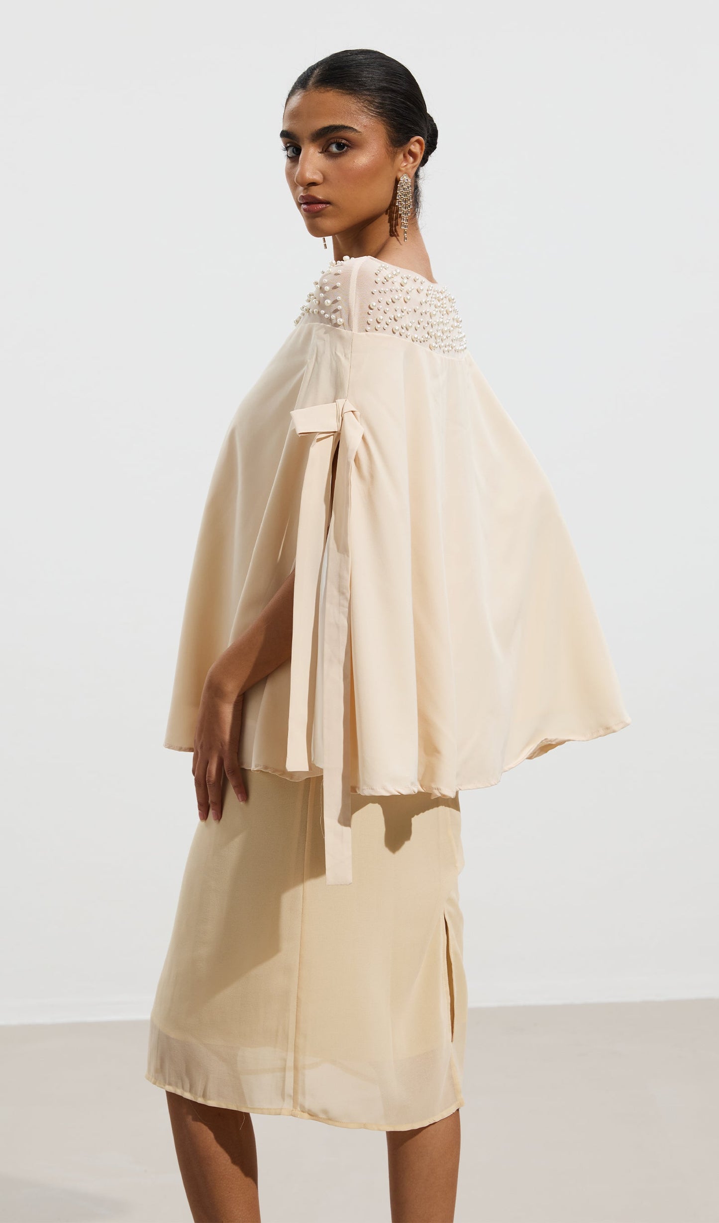 Pearl Trimmed Cape Shirt
