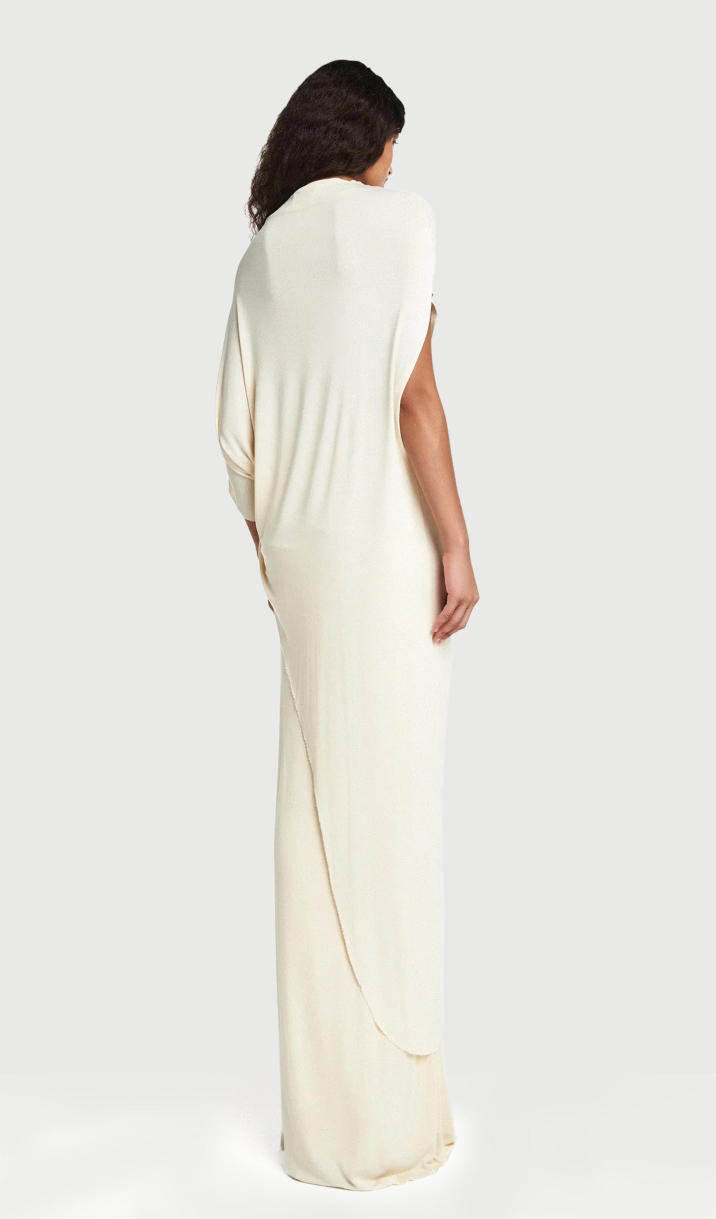 Asymmetrical Blouse & Maxi Skirt With Draped Set